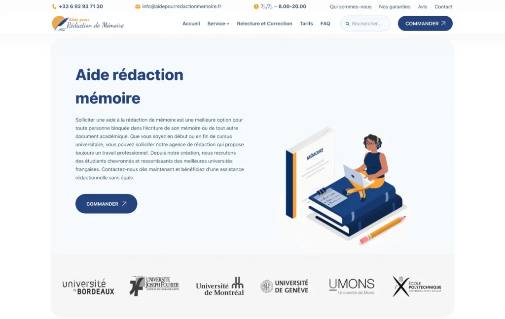 Avis sur AidePourRedactionMemoire.fr : un site de rédaction de mémoire fiable pour les étudiants ?