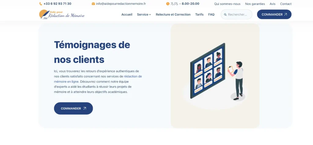 avis clients sur aidepourredactionmemoire