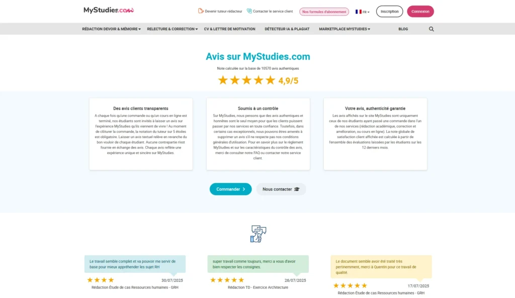 Avis MyStudies sur le site officiel