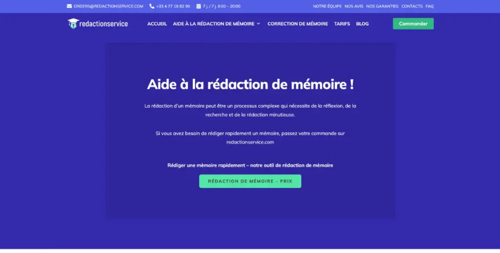 Présentation générale du service de rédaction