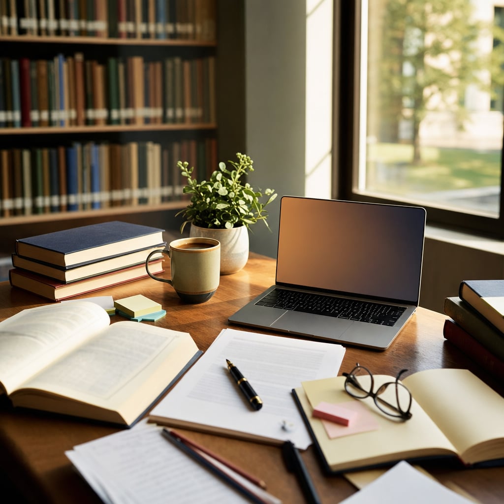 Étudiant utilisant ChatGPT pour structurer son mémoire universitaire sur ordinateur portable