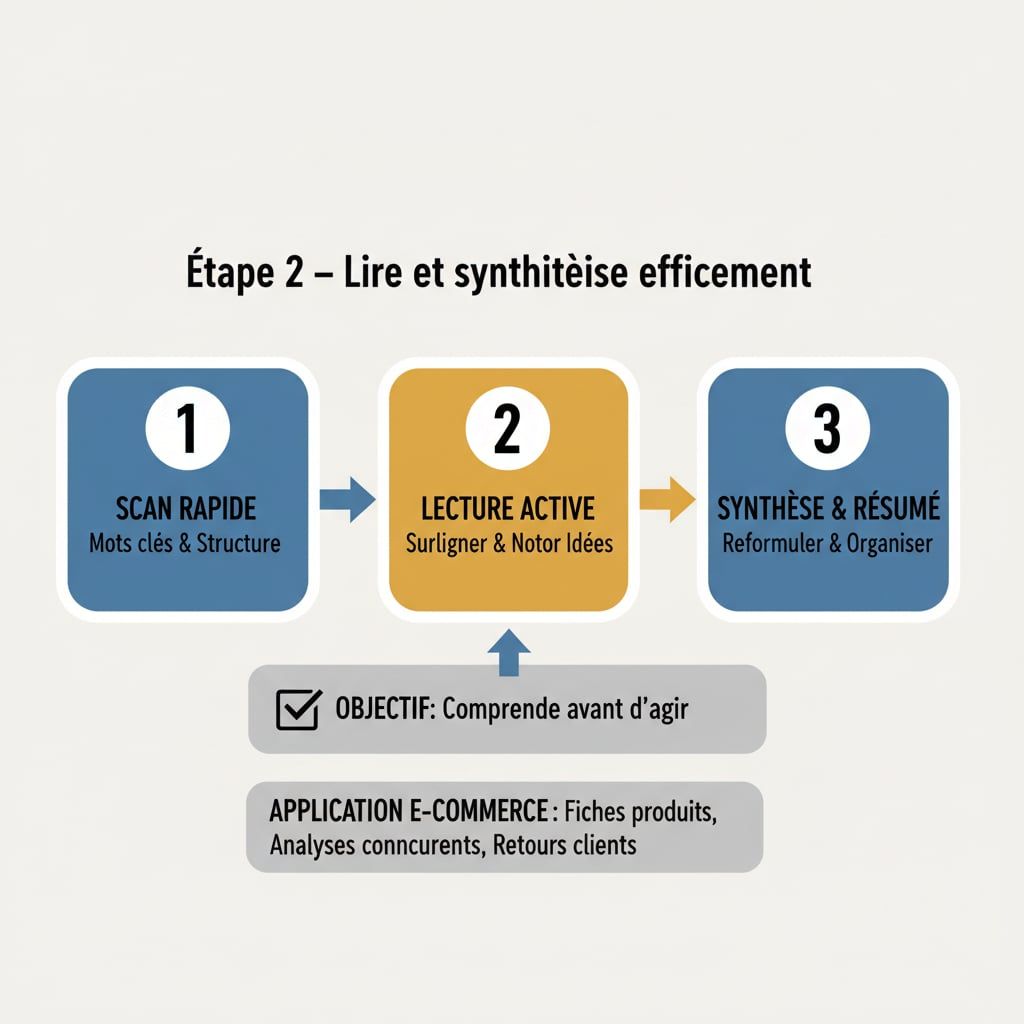 Étape 2 – Lire et synthétiser efficacement