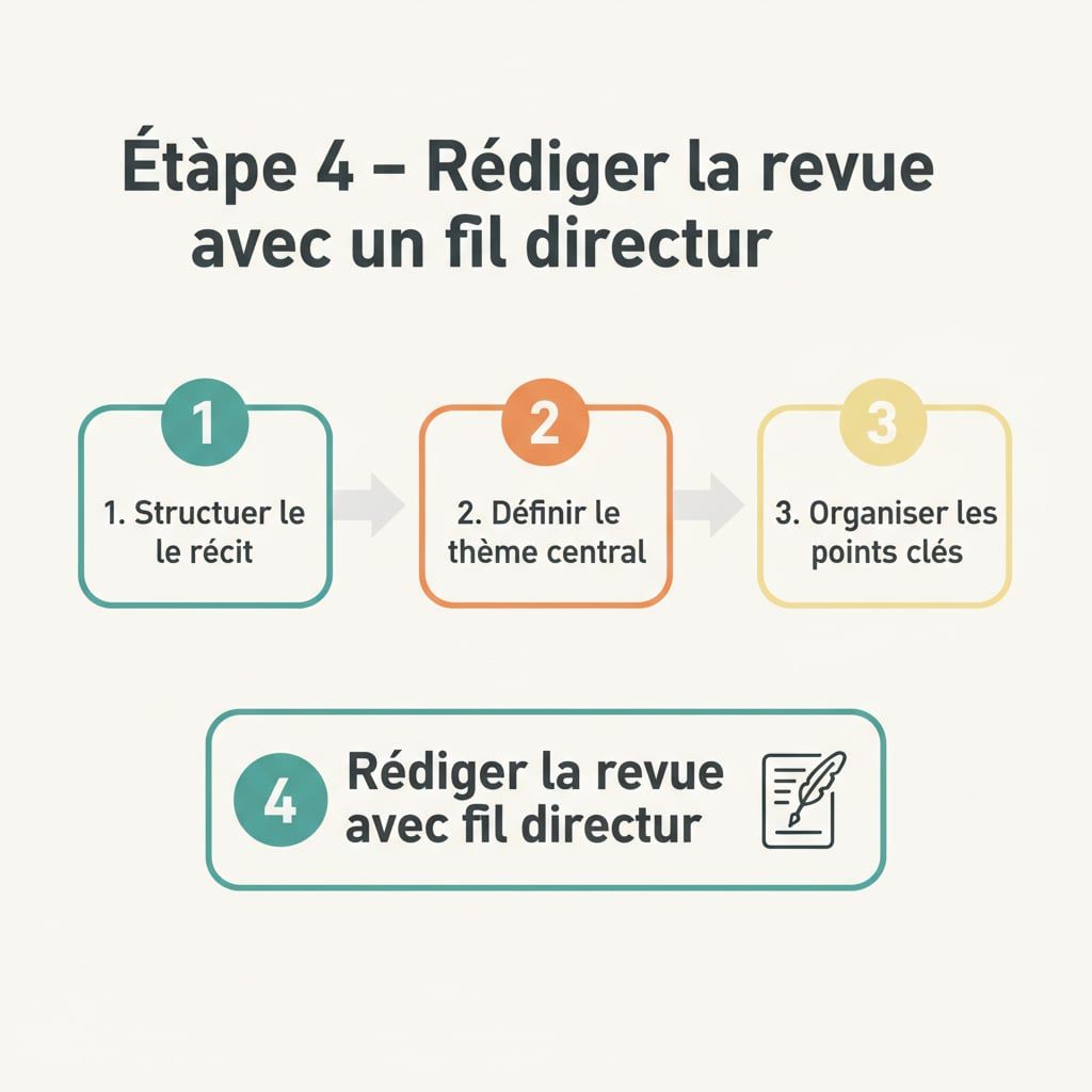Étape 4 – Rédiger la revue avec un fil directeur