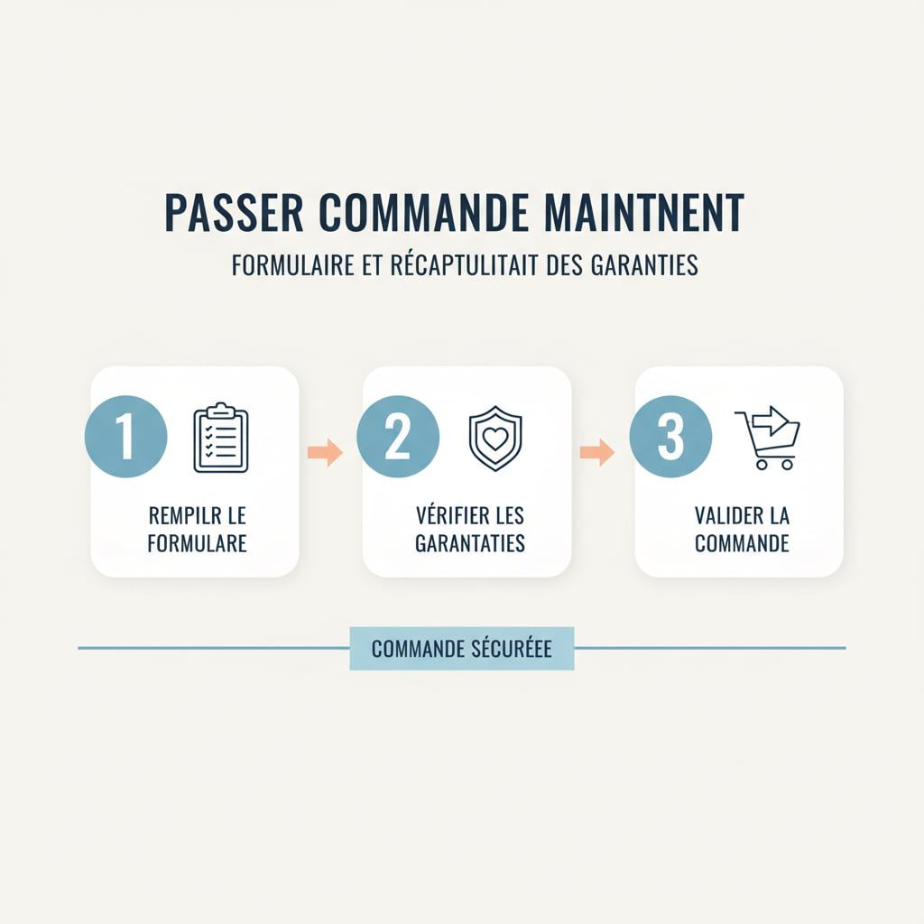 Passer commande maintenant : formulaire et récapitulatif des garanties
