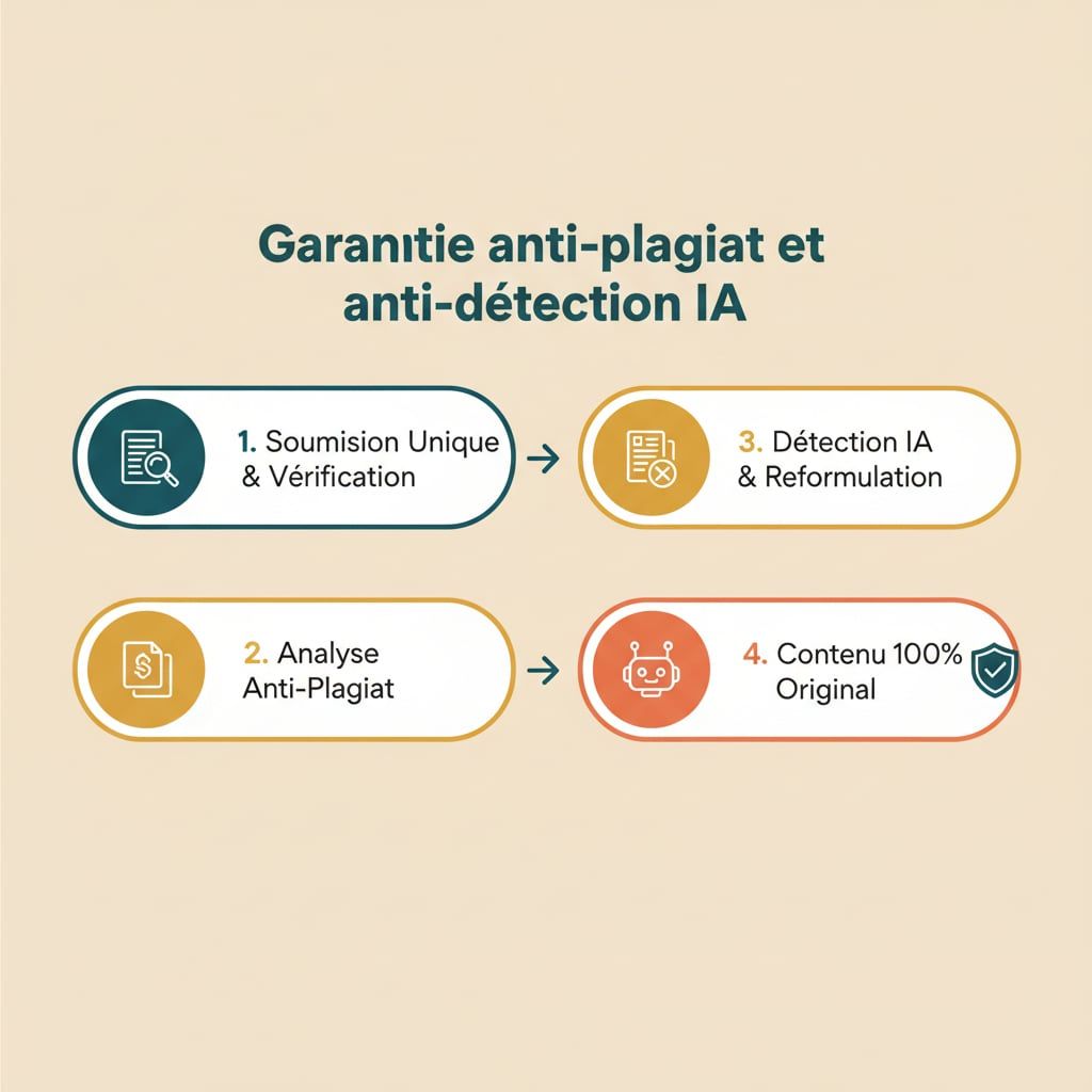 Garantie anti-plagiat et anti-détection IA